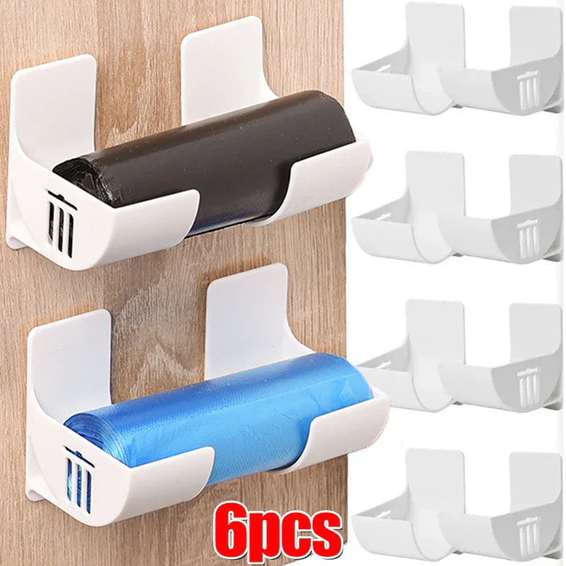 2/6PCS Wall Mounted Trash Bags Holder