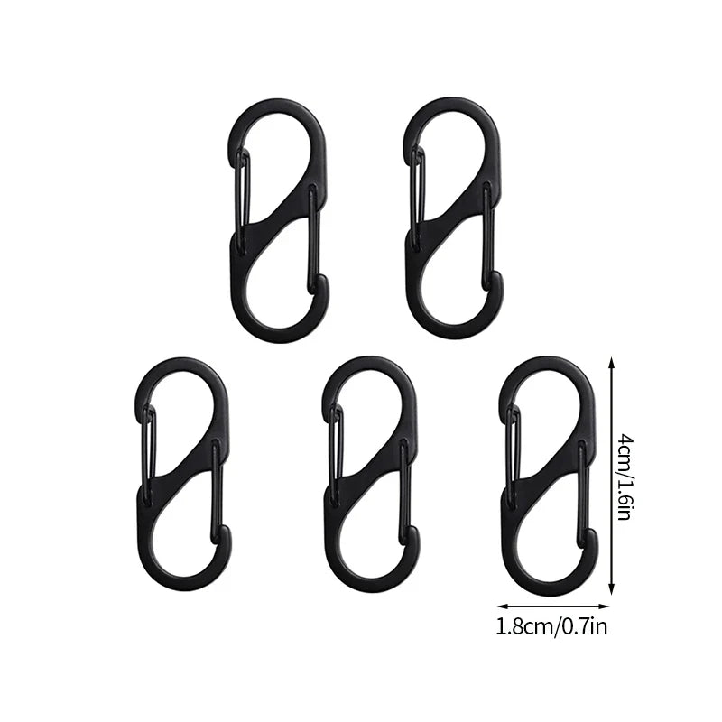 5PCS S Type Carabiner Anti-Theft Aluminum Alloy