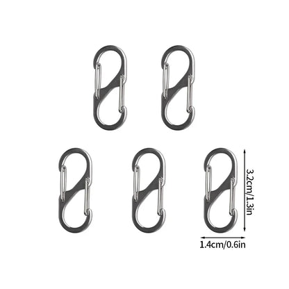 5PCS S Type Carabiner Anti-Theft Aluminum Alloy