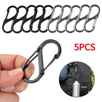 5PCS S Type Carabiner Anti-Theft Aluminum Alloy